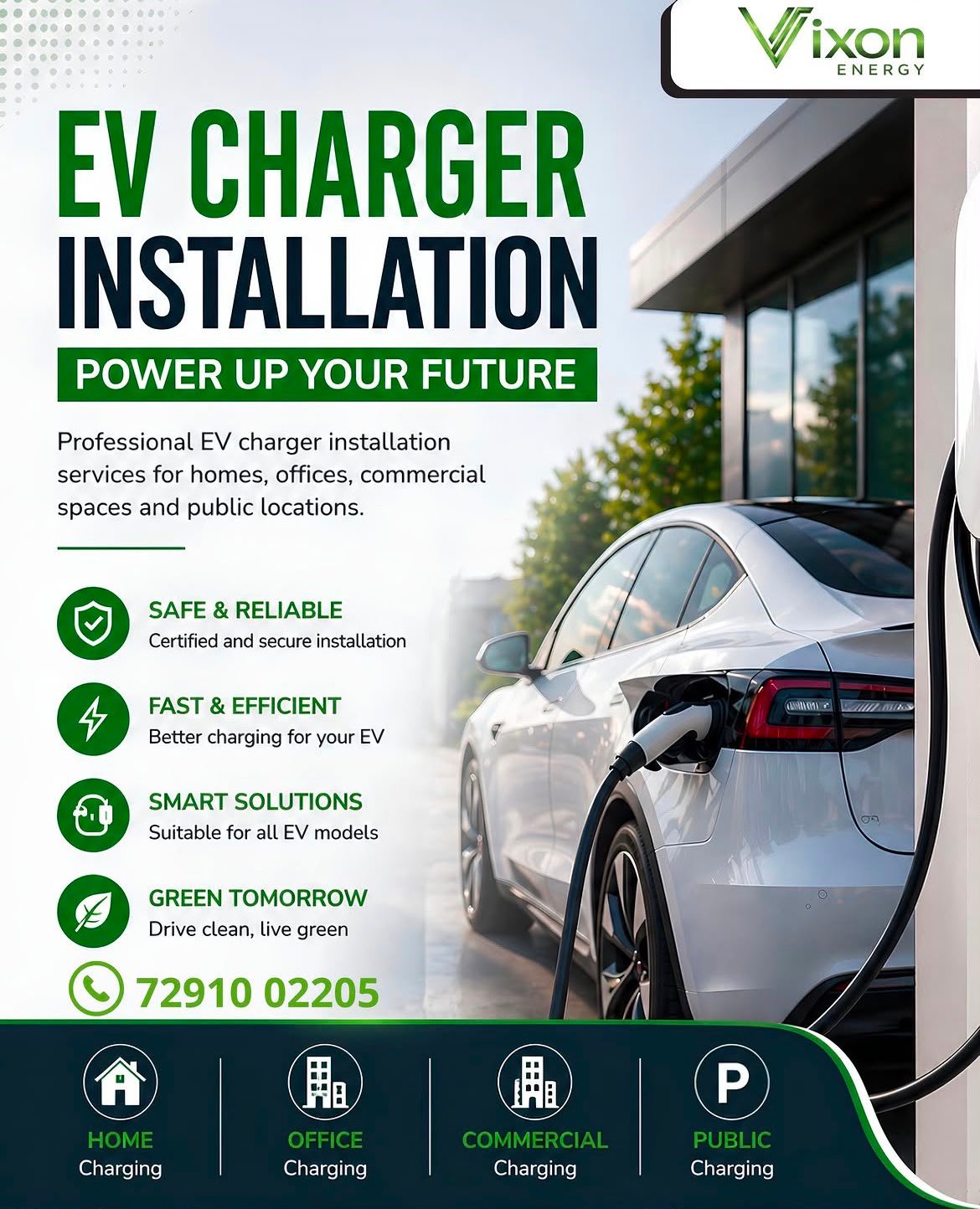White electric car